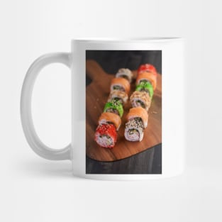 Variety of sushi freshly prepared Mug